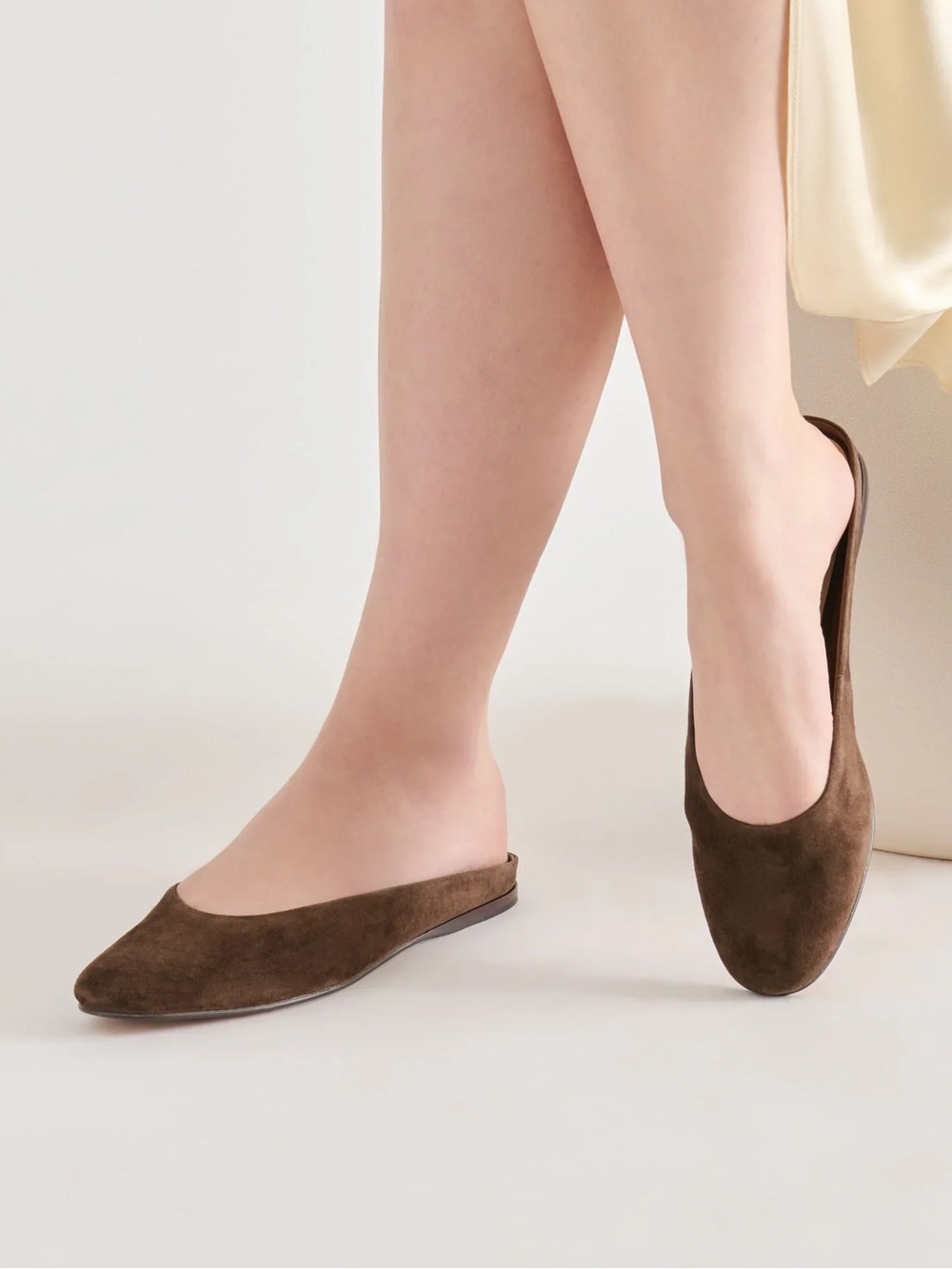 Black suede flats